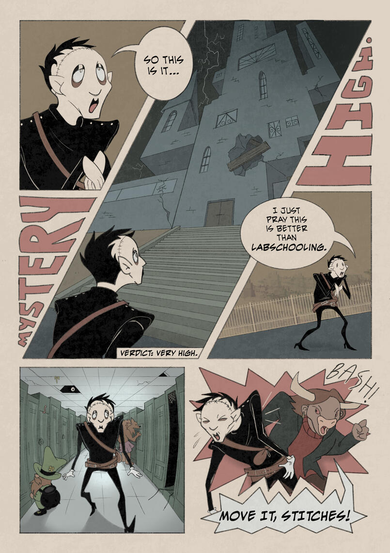 Mystery High comic page 1