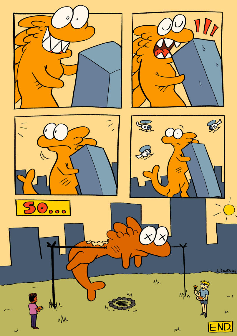 Fish Gets Bit - dialogue-less comic page 3 (2023)